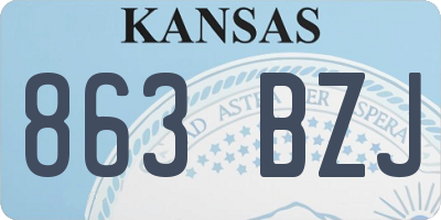 KS license plate 863BZJ