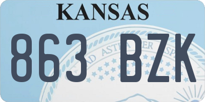 KS license plate 863BZK
