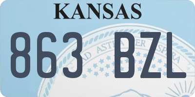 KS license plate 863BZL