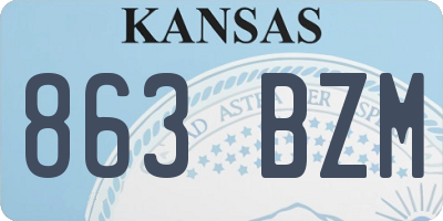 KS license plate 863BZM