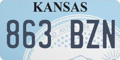 KS license plate 863BZN