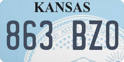 KS license plate 863BZO