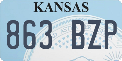 KS license plate 863BZP