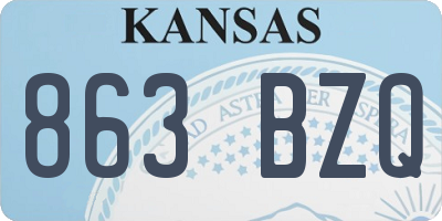 KS license plate 863BZQ