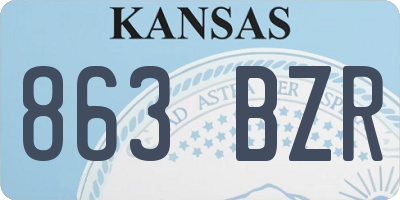 KS license plate 863BZR