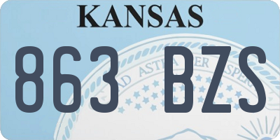 KS license plate 863BZS