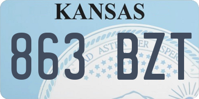 KS license plate 863BZT