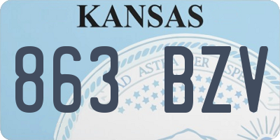 KS license plate 863BZV