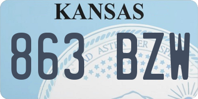 KS license plate 863BZW