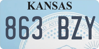 KS license plate 863BZY