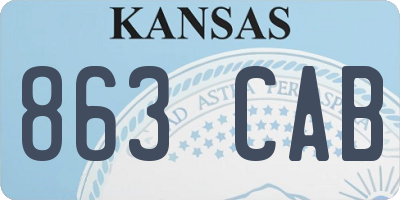 KS license plate 863CAB