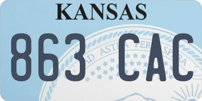 KS license plate 863CAC