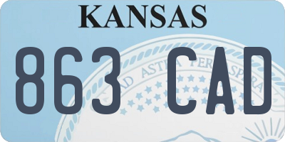KS license plate 863CAD