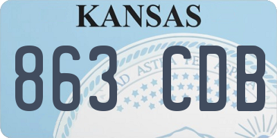 KS license plate 863CDB
