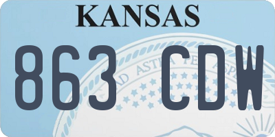 KS license plate 863CDW