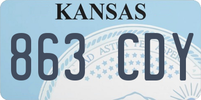 KS license plate 863CDY
