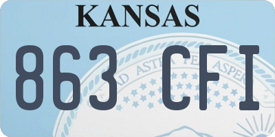 KS license plate 863CFI