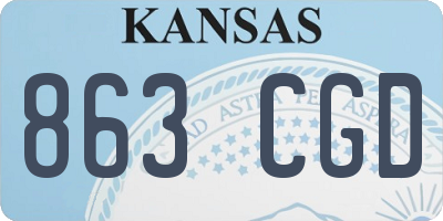 KS license plate 863CGD