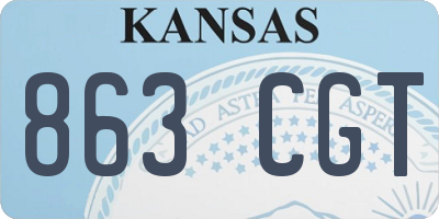 KS license plate 863CGT