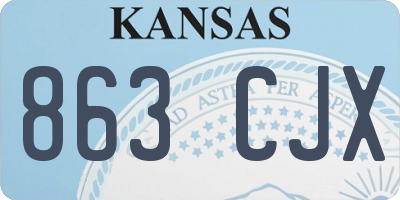 KS license plate 863CJX