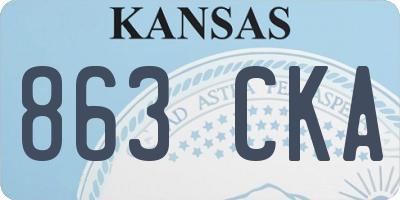 KS license plate 863CKA
