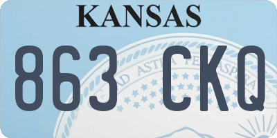 KS license plate 863CKQ
