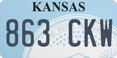 KS license plate 863CKW