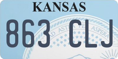KS license plate 863CLJ