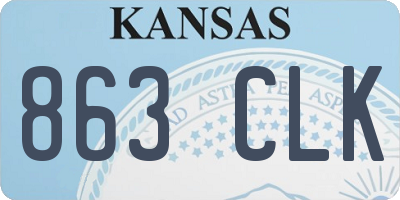 KS license plate 863CLK