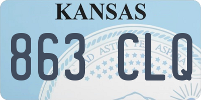 KS license plate 863CLQ