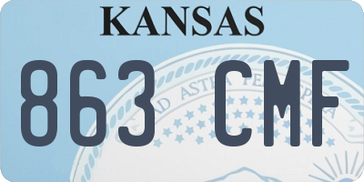 KS license plate 863CMF