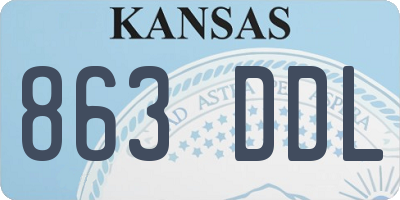 KS license plate 863DDL