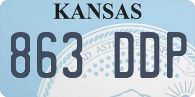 KS license plate 863DDP