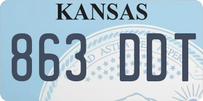 KS license plate 863DDT