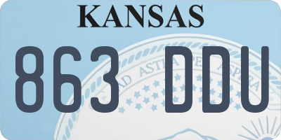 KS license plate 863DDU