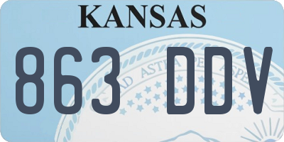 KS license plate 863DDV