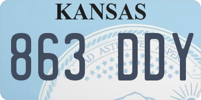 KS license plate 863DDY
