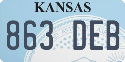 KS license plate 863DEB
