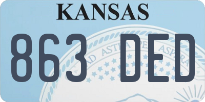 KS license plate 863DED
