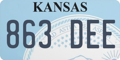 KS license plate 863DEE