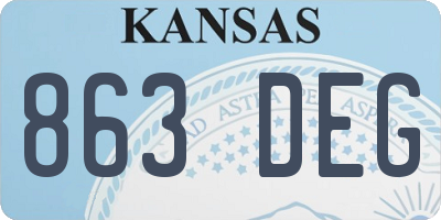 KS license plate 863DEG