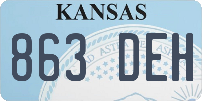KS license plate 863DEH