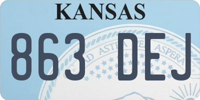 KS license plate 863DEJ