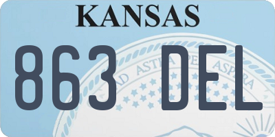 KS license plate 863DEL