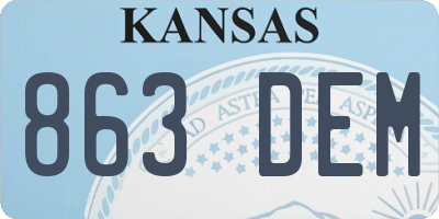 KS license plate 863DEM
