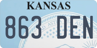 KS license plate 863DEN