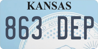 KS license plate 863DEP