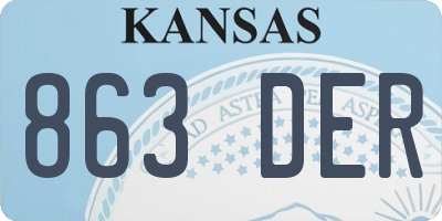 KS license plate 863DER