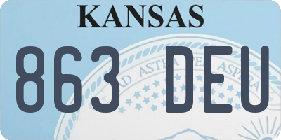 KS license plate 863DEU