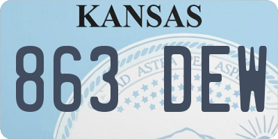 KS license plate 863DEW